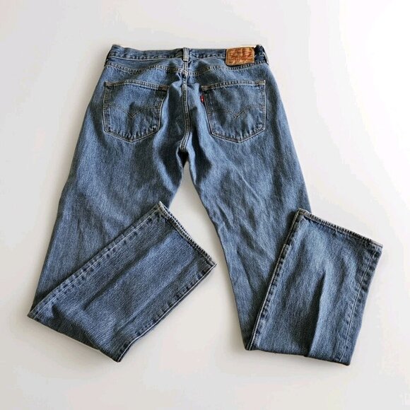 Levi's Jeans Mens 34 x 34 / 32 Blue 501 Straight Leg Cotton Denim Western Cowboy - Picture 16 of 16